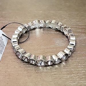 Chico's NWOT Silvertone Pave Stretch Bracelet